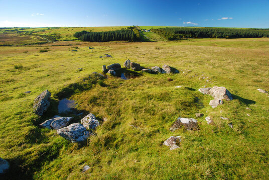 Bronze age hut circle near Roughtor