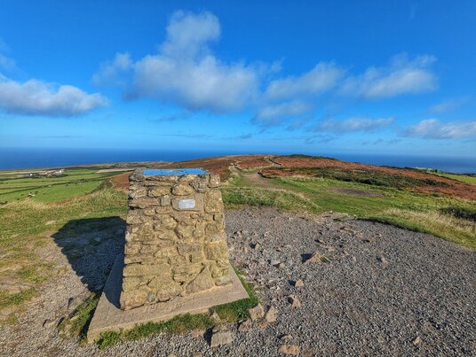 Trig point on St Agnes Beacon